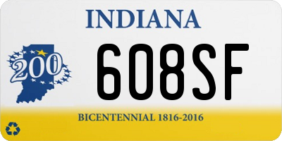 IN license plate 608SF