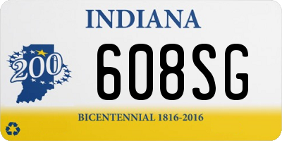 IN license plate 608SG