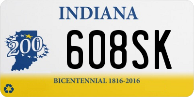 IN license plate 608SK