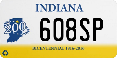 IN license plate 608SP