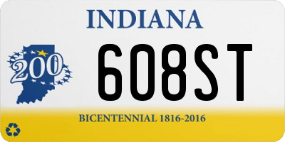 IN license plate 608ST