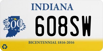 IN license plate 608SW