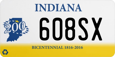 IN license plate 608SX