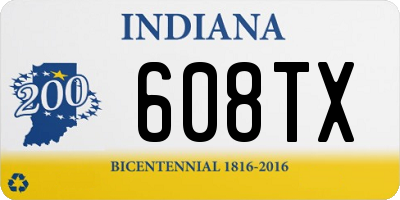 IN license plate 608TX