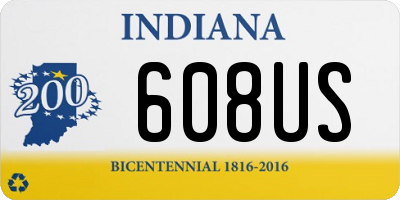 IN license plate 608US