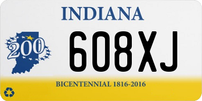 IN license plate 608XJ