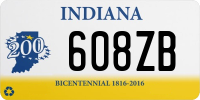 IN license plate 608ZB