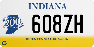 IN license plate 608ZH