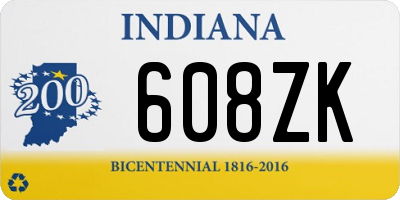 IN license plate 608ZK