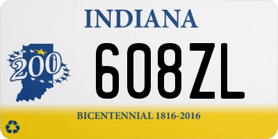 IN license plate 608ZL