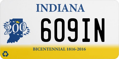 IN license plate 609IN