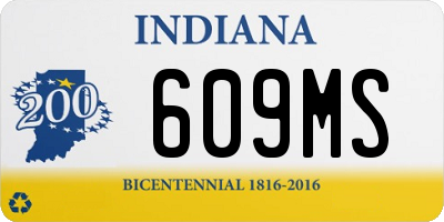 IN license plate 609MS