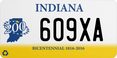 IN license plate 609XA