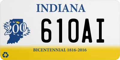 IN license plate 610AI