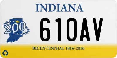 IN license plate 610AV