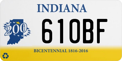 IN license plate 610BF