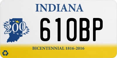 IN license plate 610BP