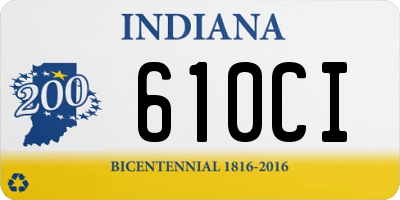 IN license plate 610CI