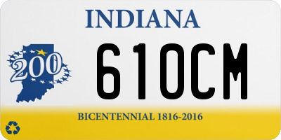 IN license plate 610CM