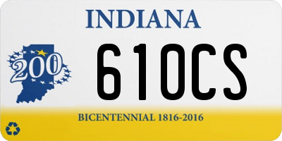 IN license plate 610CS