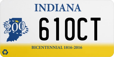 IN license plate 610CT