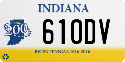 IN license plate 610DV