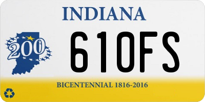 IN license plate 610FS