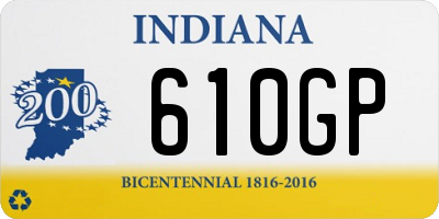 IN license plate 610GP