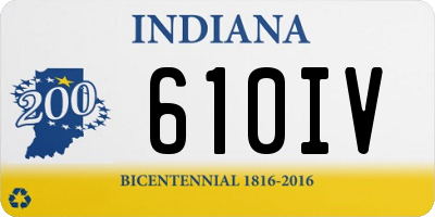 IN license plate 610IV