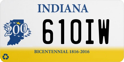 IN license plate 610IW