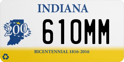 IN license plate 610MM