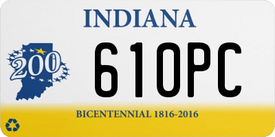 IN license plate 610PC