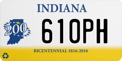 IN license plate 610PH