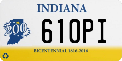 IN license plate 610PI