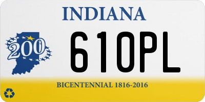 IN license plate 610PL