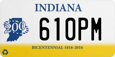 IN license plate 610PM