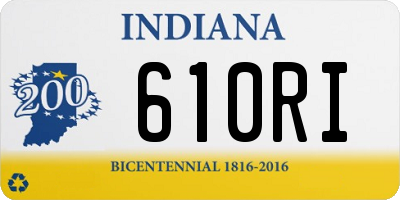 IN license plate 610RI