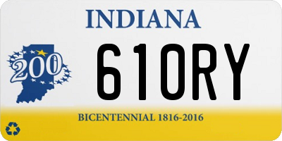 IN license plate 610RY