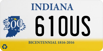 IN license plate 610US