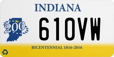 IN license plate 610VW