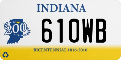 IN license plate 610WB