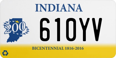 IN license plate 610YV