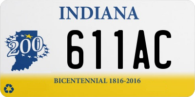 IN license plate 611AC