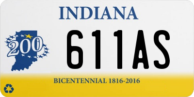 IN license plate 611AS