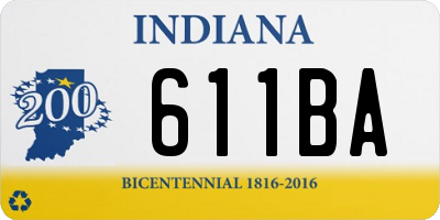 IN license plate 611BA