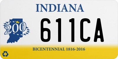 IN license plate 611CA