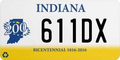 IN license plate 611DX