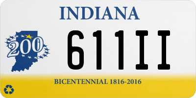 IN license plate 611II