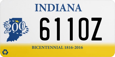 IN license plate 611OZ