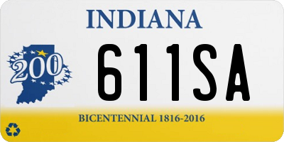 IN license plate 611SA